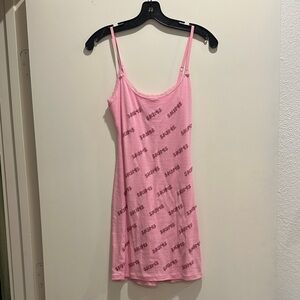 SKIMS Pink Logo Patterned Dress